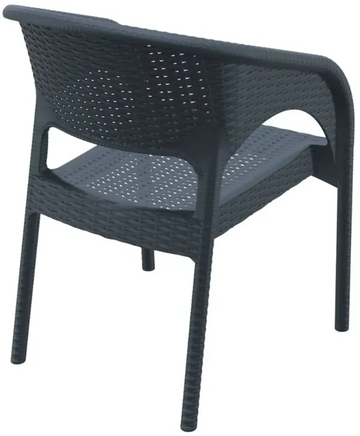 Compamia Panama Resin Wickerlook Dining Arm Chair Dark Gray