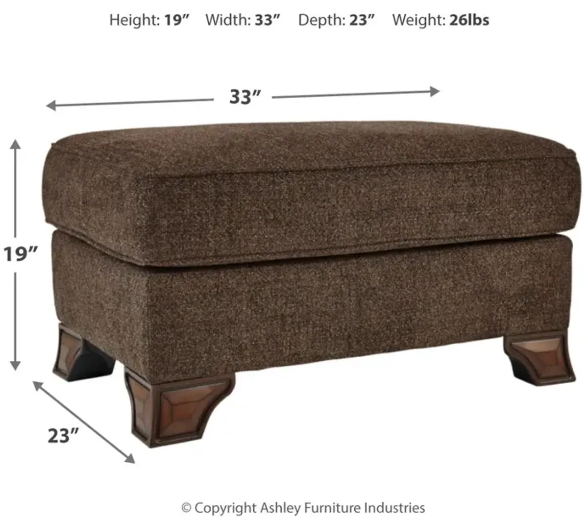 Ashley Miltonwood Ottoman Teak Benchcraft