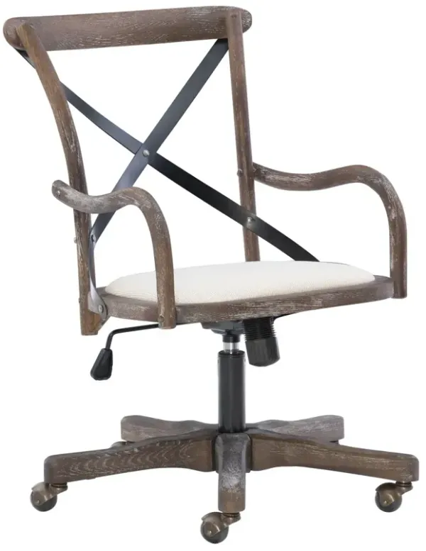 Linon Carson Caf Neutral Home Office Desk Chair