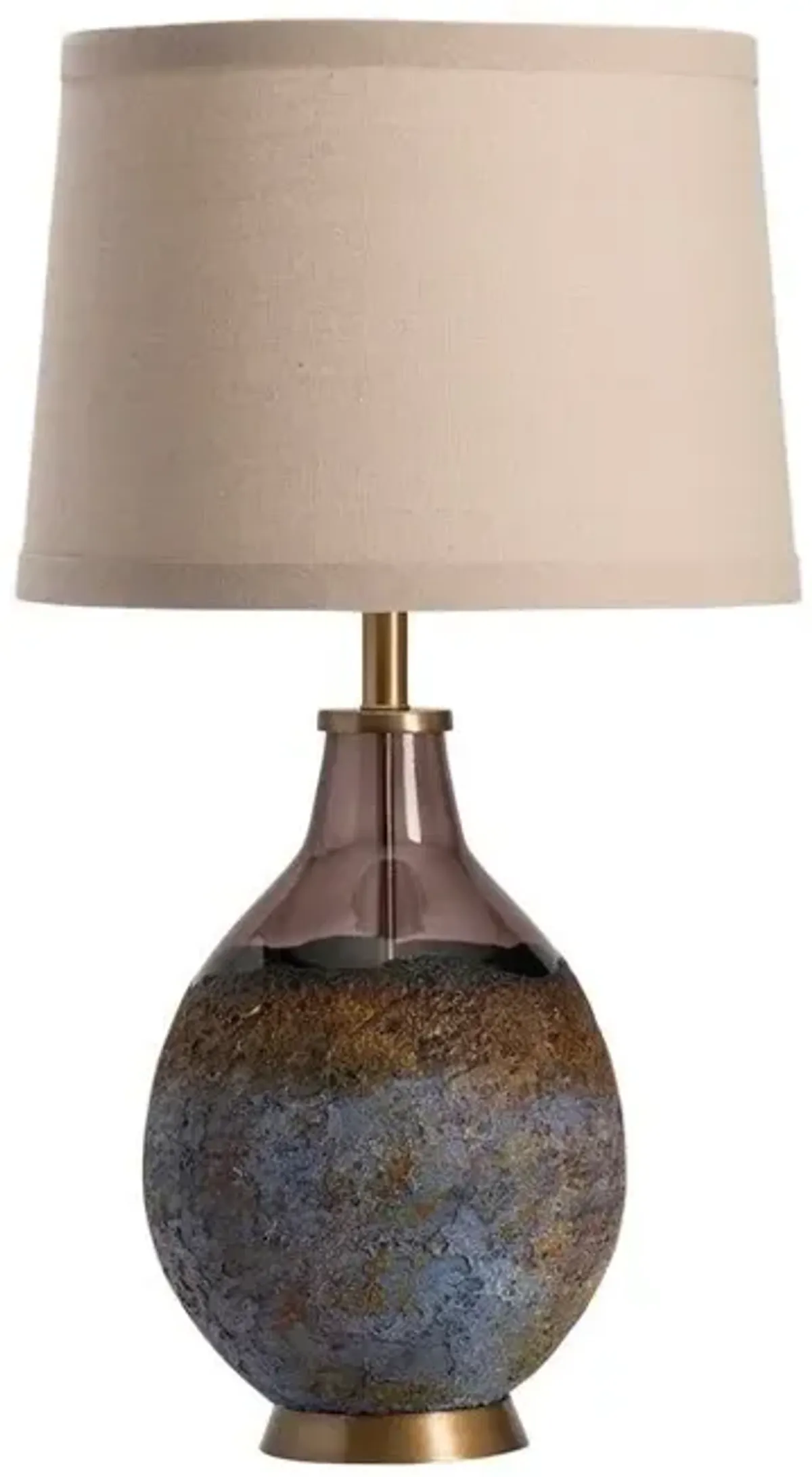 Crestview Kai Blue/White Molten Earth Texture Table Lamp with Special Finial