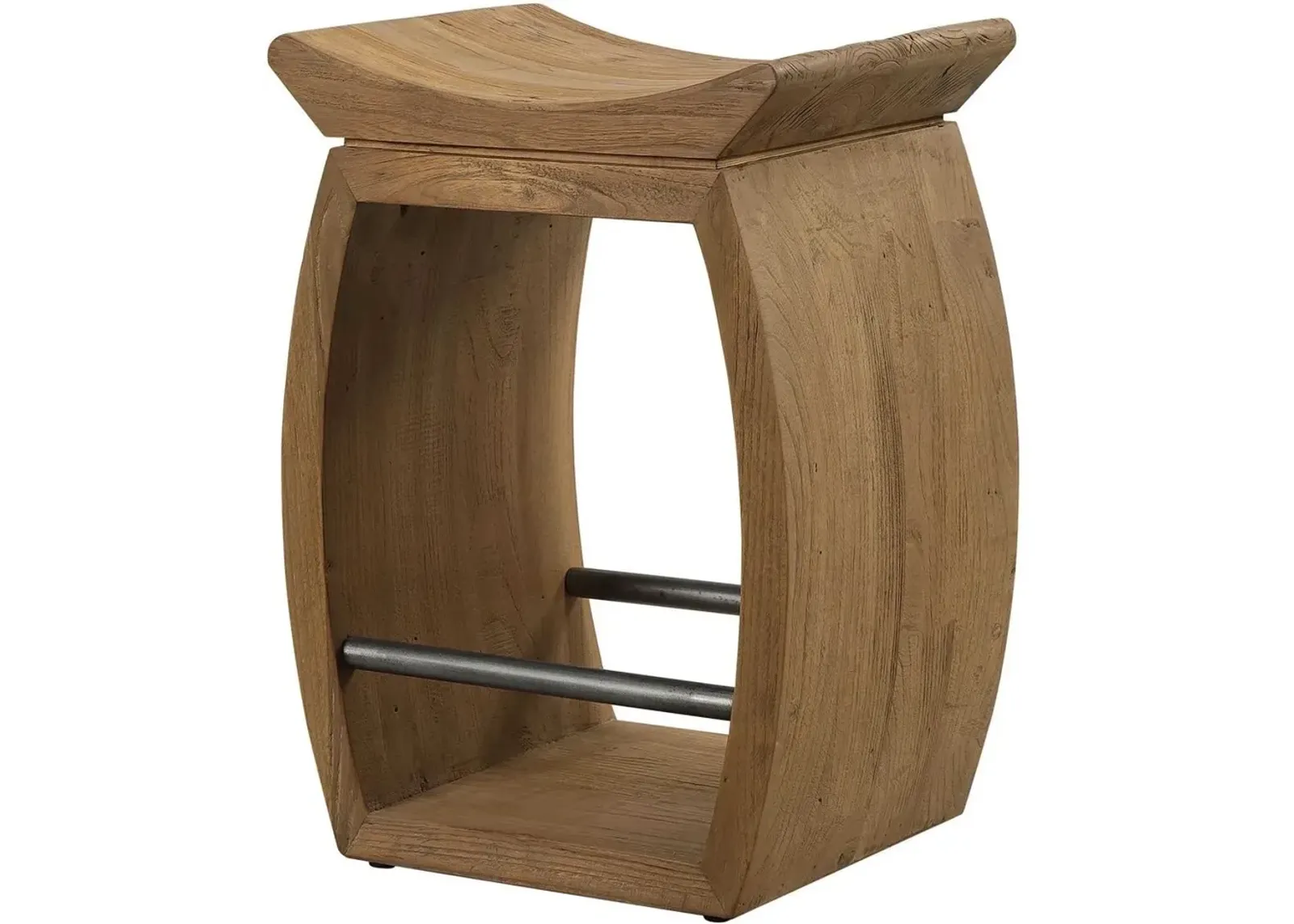 Uttermost Connor Brown Modern Wood Counter-Height Stool