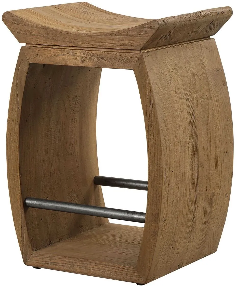 CONNOR BROWN MODERN WOOD COUNTER HEIGHT STOOL