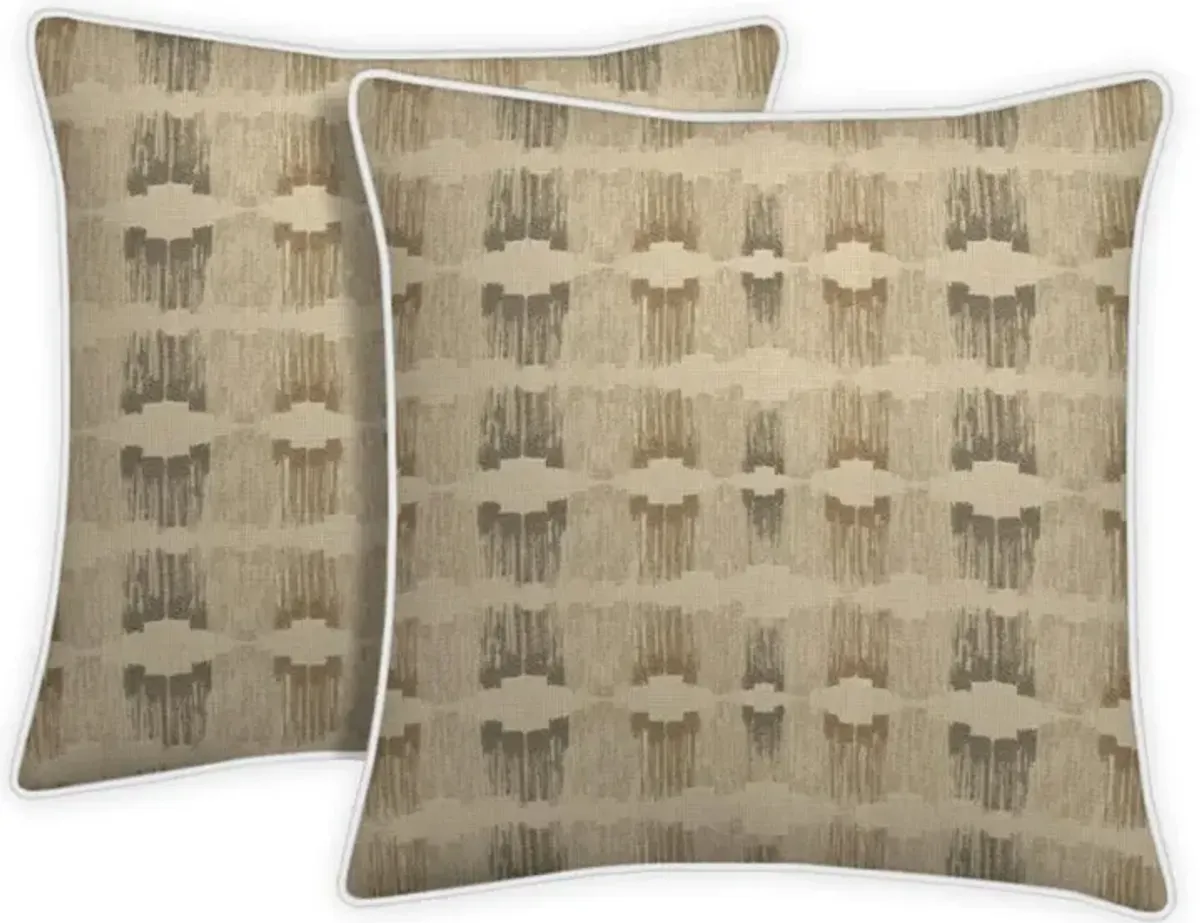 Bassett Accent Woven Geometric Oatmeal Square Pillow