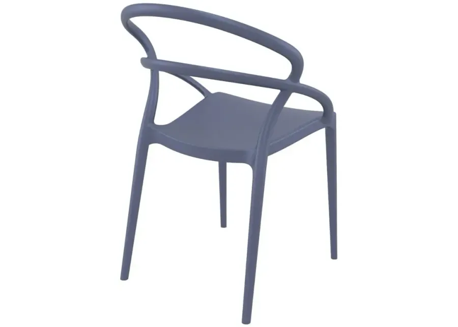 PIA DINING CHAIR DARK GRAY