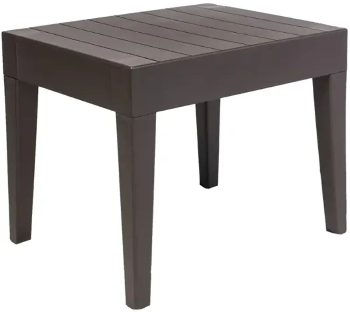 OUTDOOR ALASKA END TABLE IN BROWN WOOD