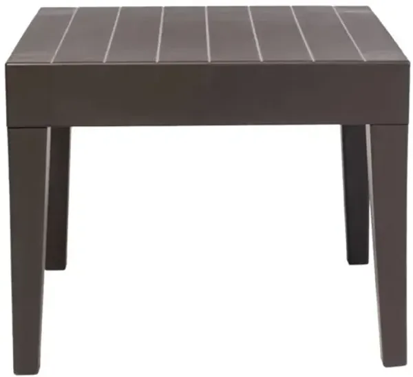 Rainbow Outdoor Alaska End Table in Brown Wood