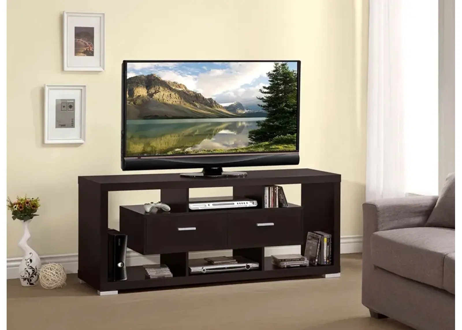 Coaster Darien 2-Drawer Engineered Wood 59 Inch TV Stand Cappuccino