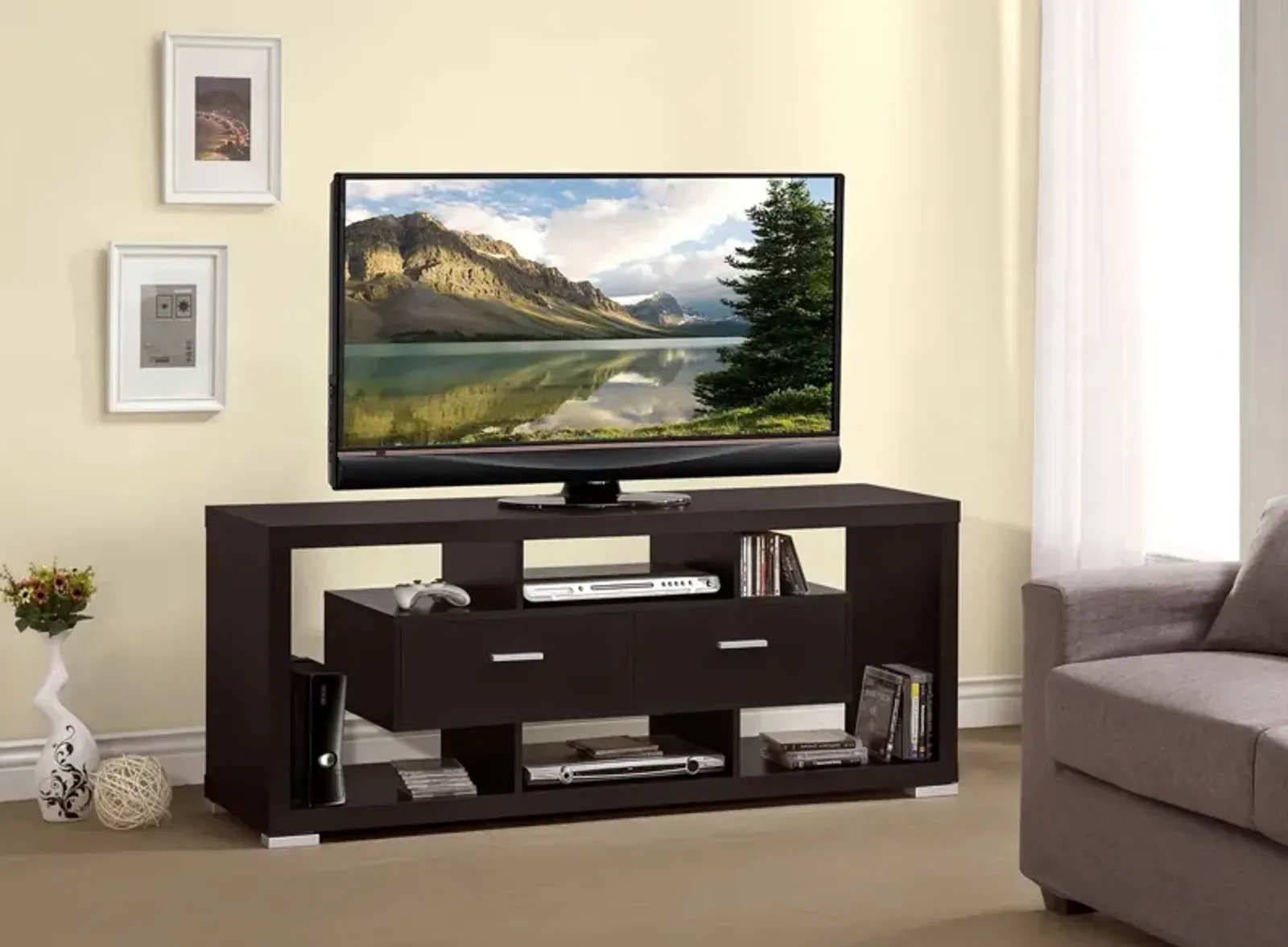 Coaster Darien 2-Drawer Engineered Wood 59 Inch TV Stand Cappuccino