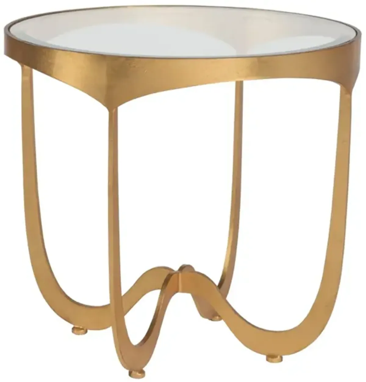 Artistica Home by Lexington Metal Designs Sophie 26 Inch Round Metal End Table Gold Leaf