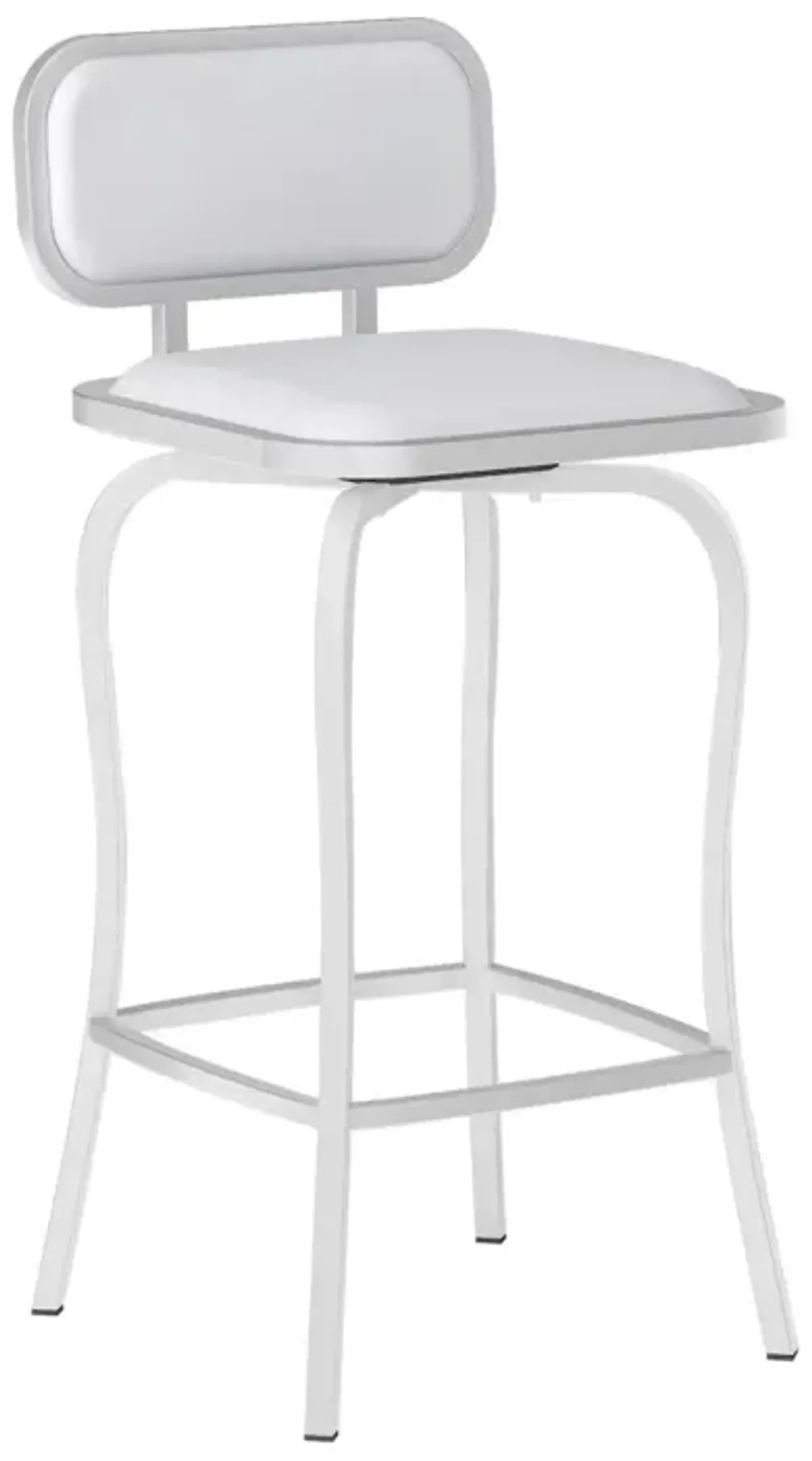 Chintaly White Modern Counter-Height Stool with Memory Swivel