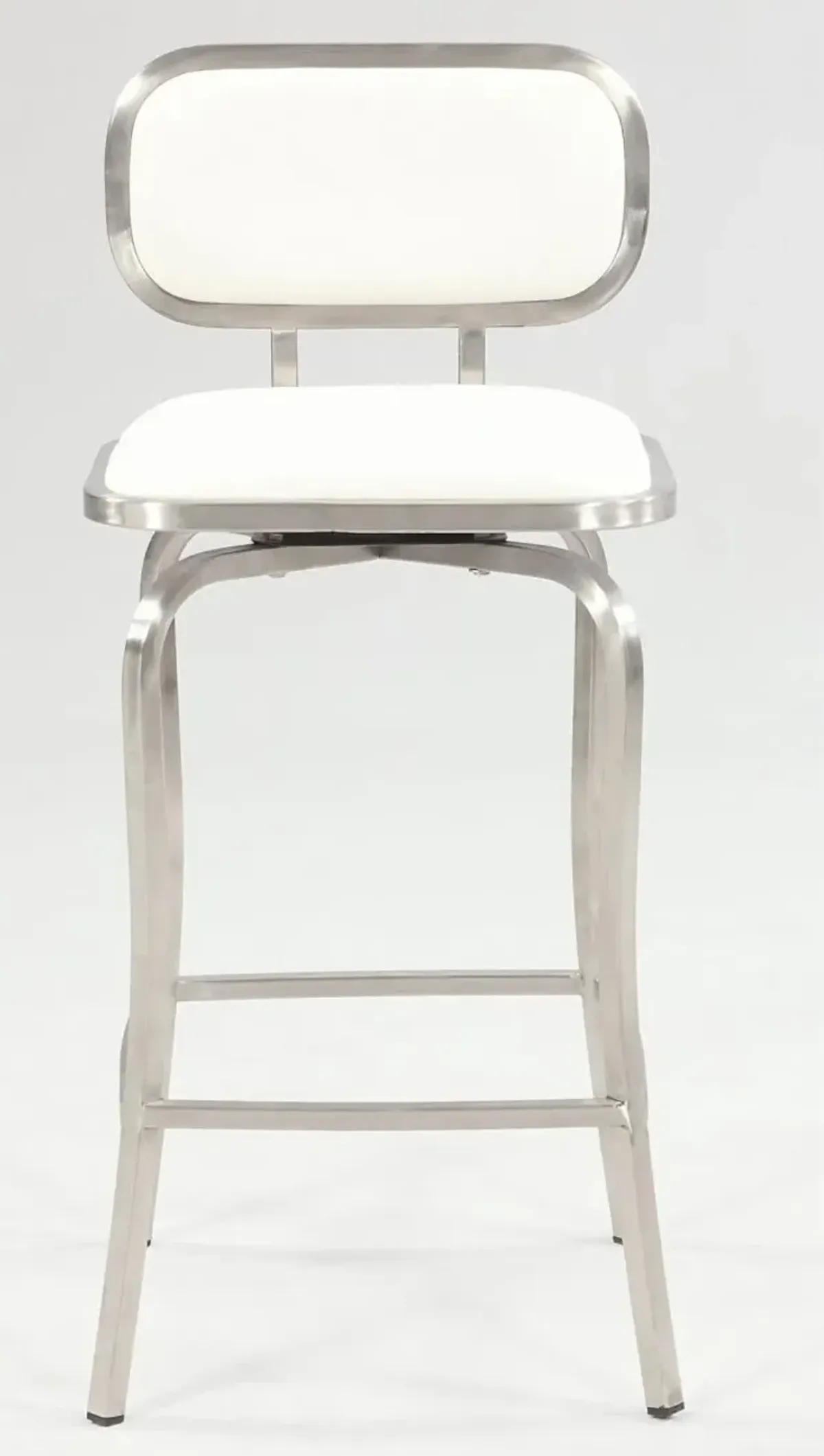 Chintaly White Modern Counter-Height Stool with Memory Swivel