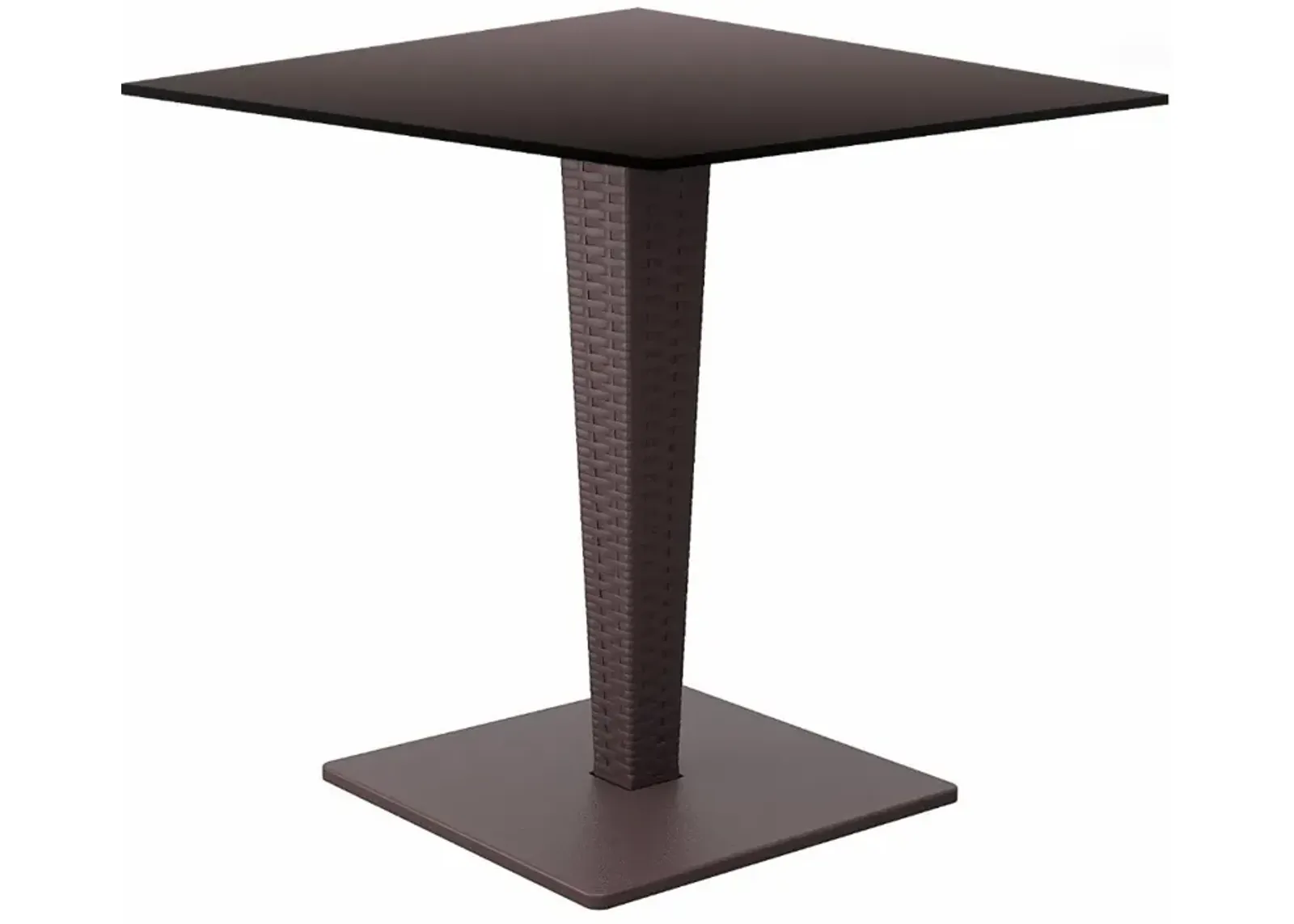 24 Inch Riva High Pressure Laminate Top Outdoor Square Table Brown