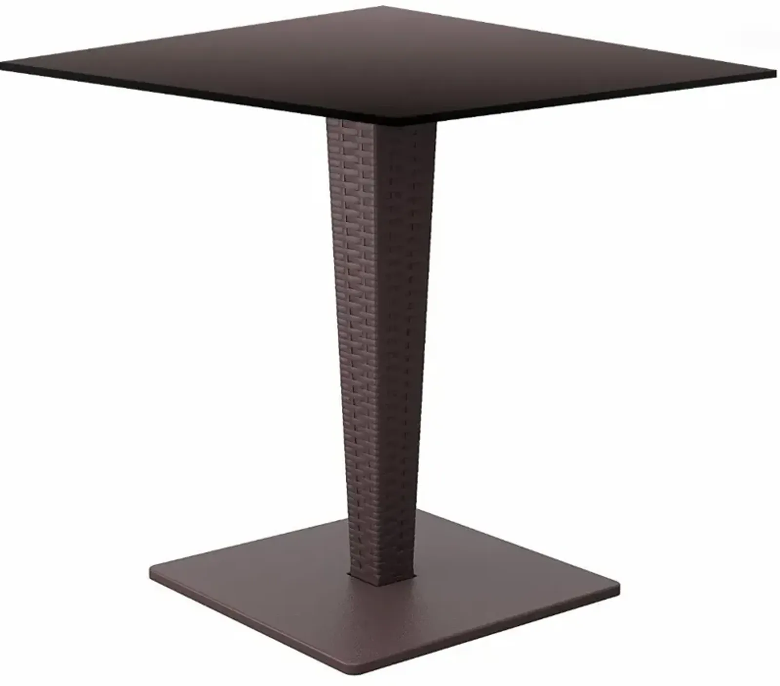 Compamia 24 Inch Riva High Pressure Laminate Top Outdoor Square Table Brown