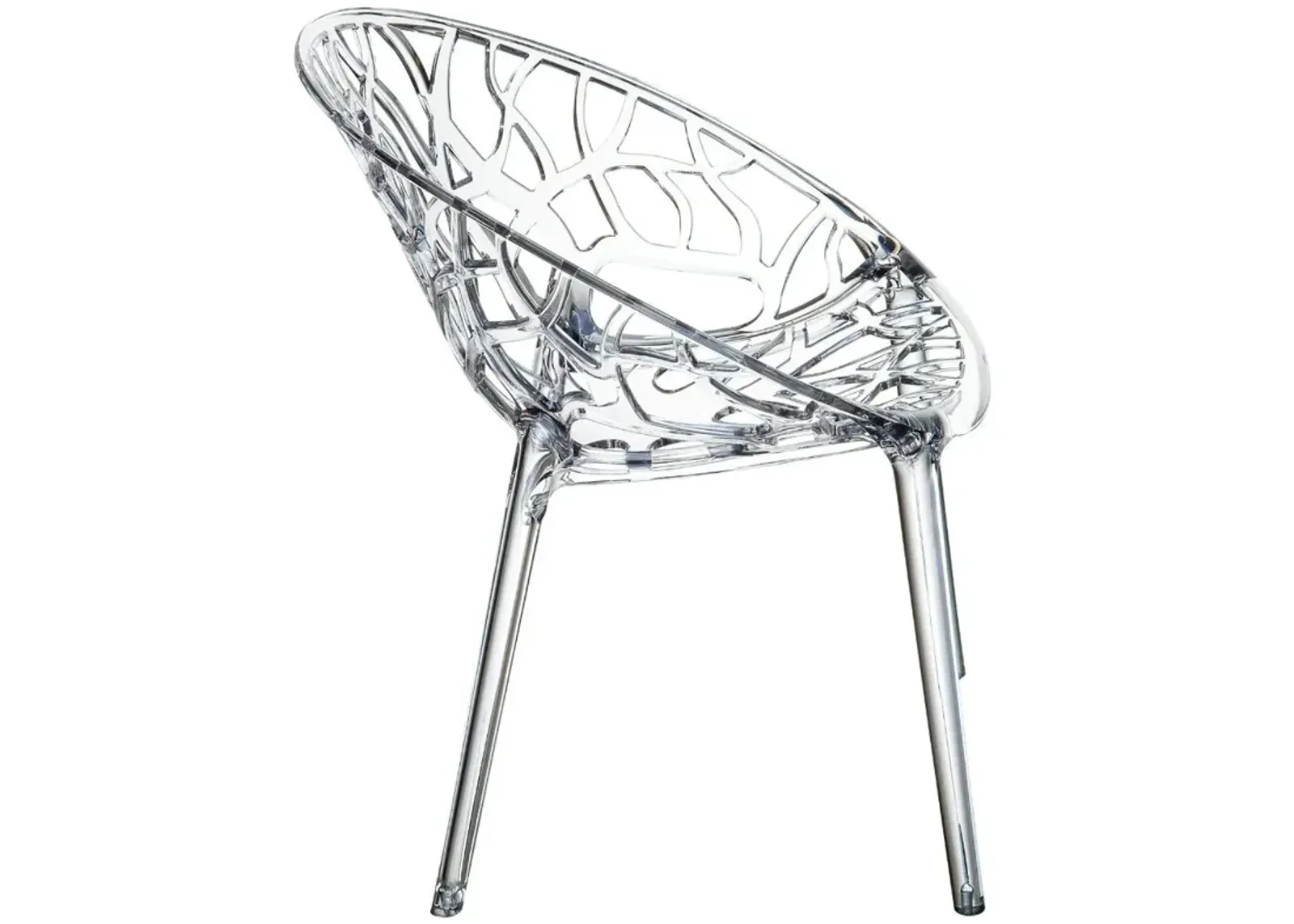 CRYSTAL POLYCARBONATE MODERN DINING CHAIR TRANSPARENT