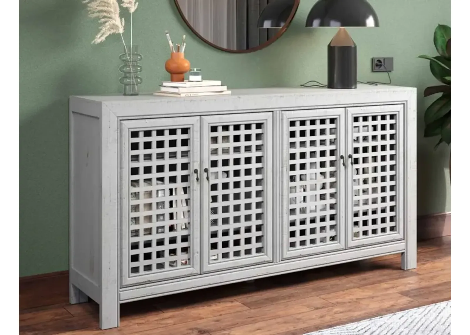 Steve Silver Rio Powder Gray 70" Accent Cabinet