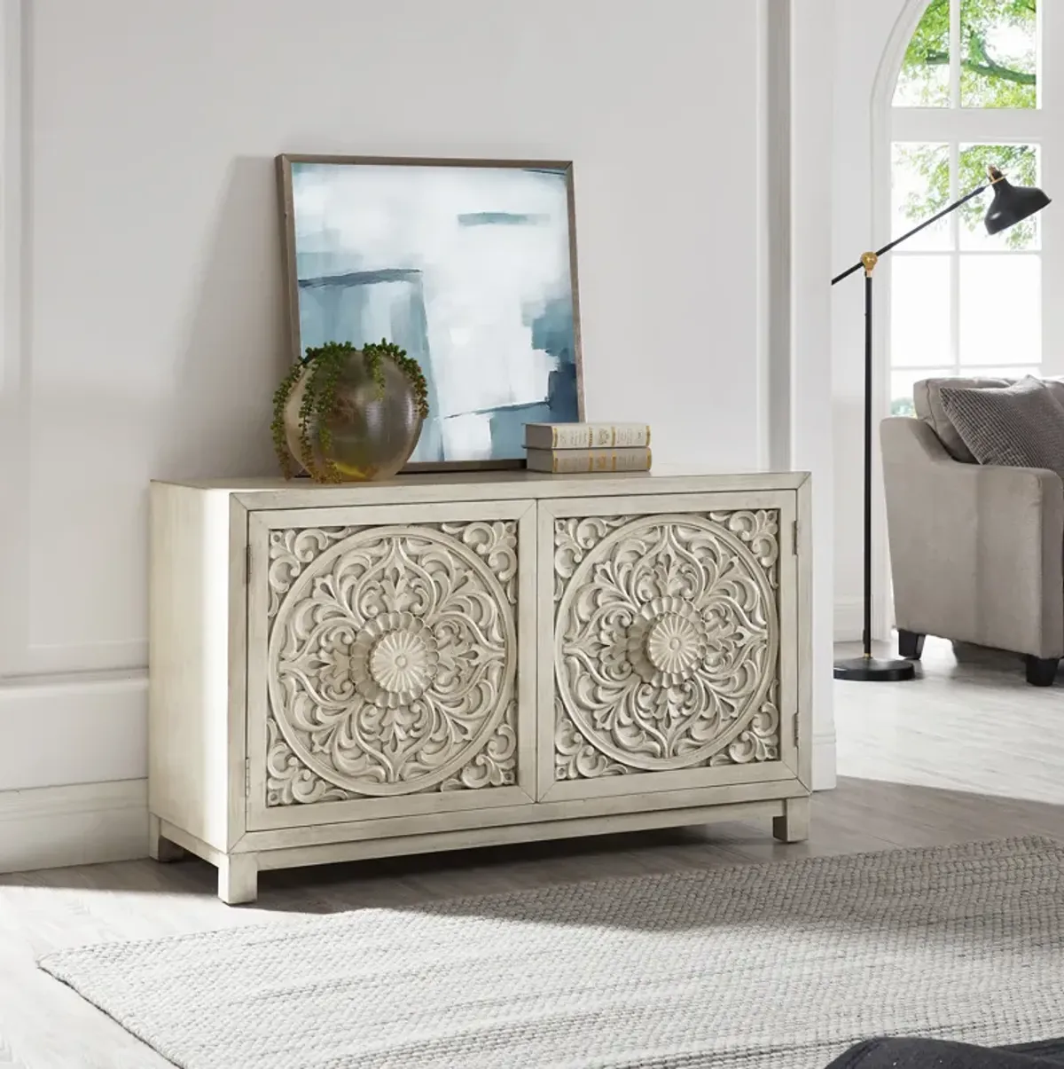 Liberty Furniture Sundance Antique Linen Accent Cabinet