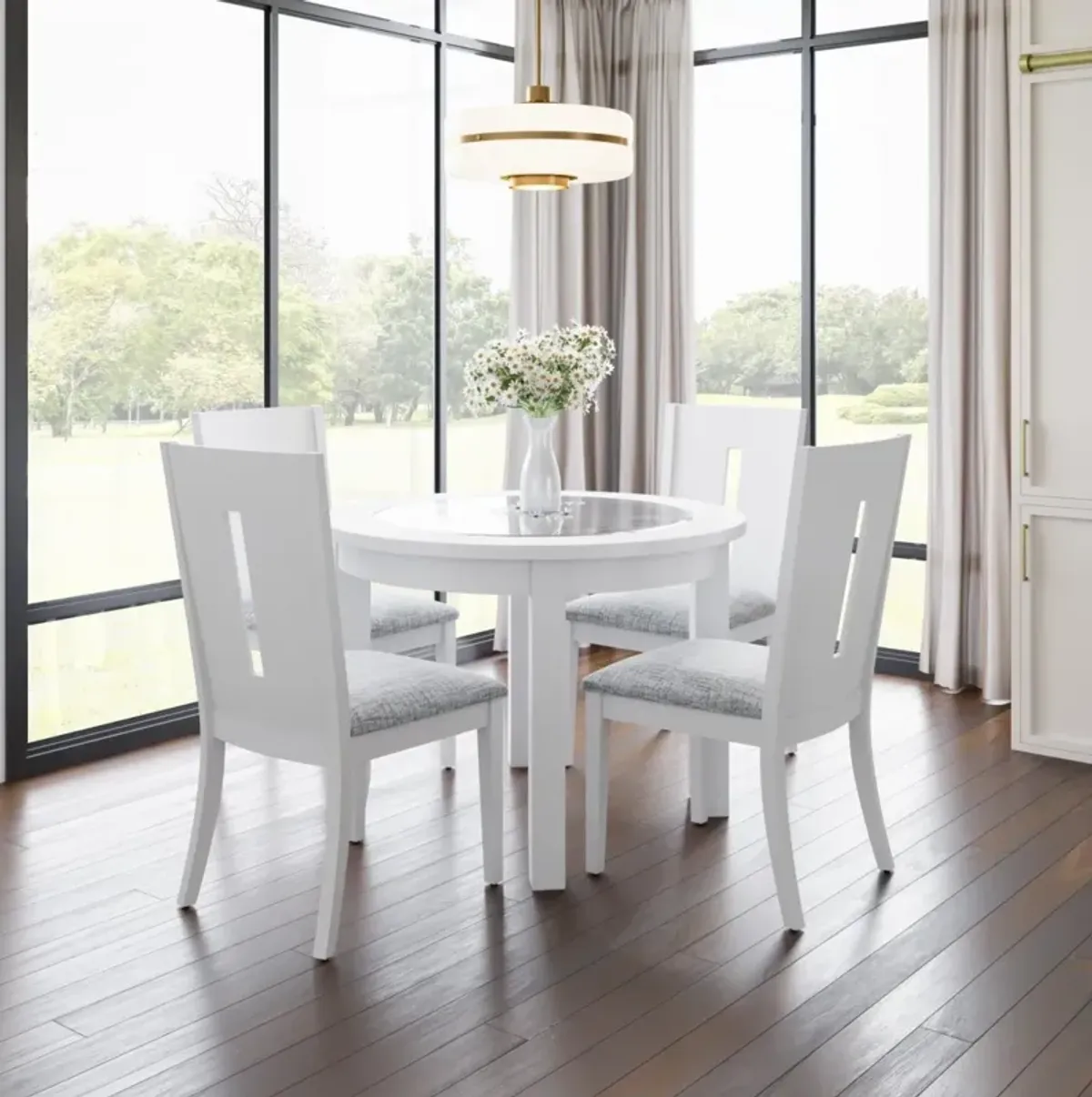 Jofran Urban Icon Round Dining Table White