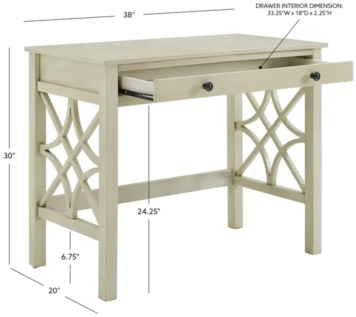 WHITLEY ANTIQUE WHITE DESK