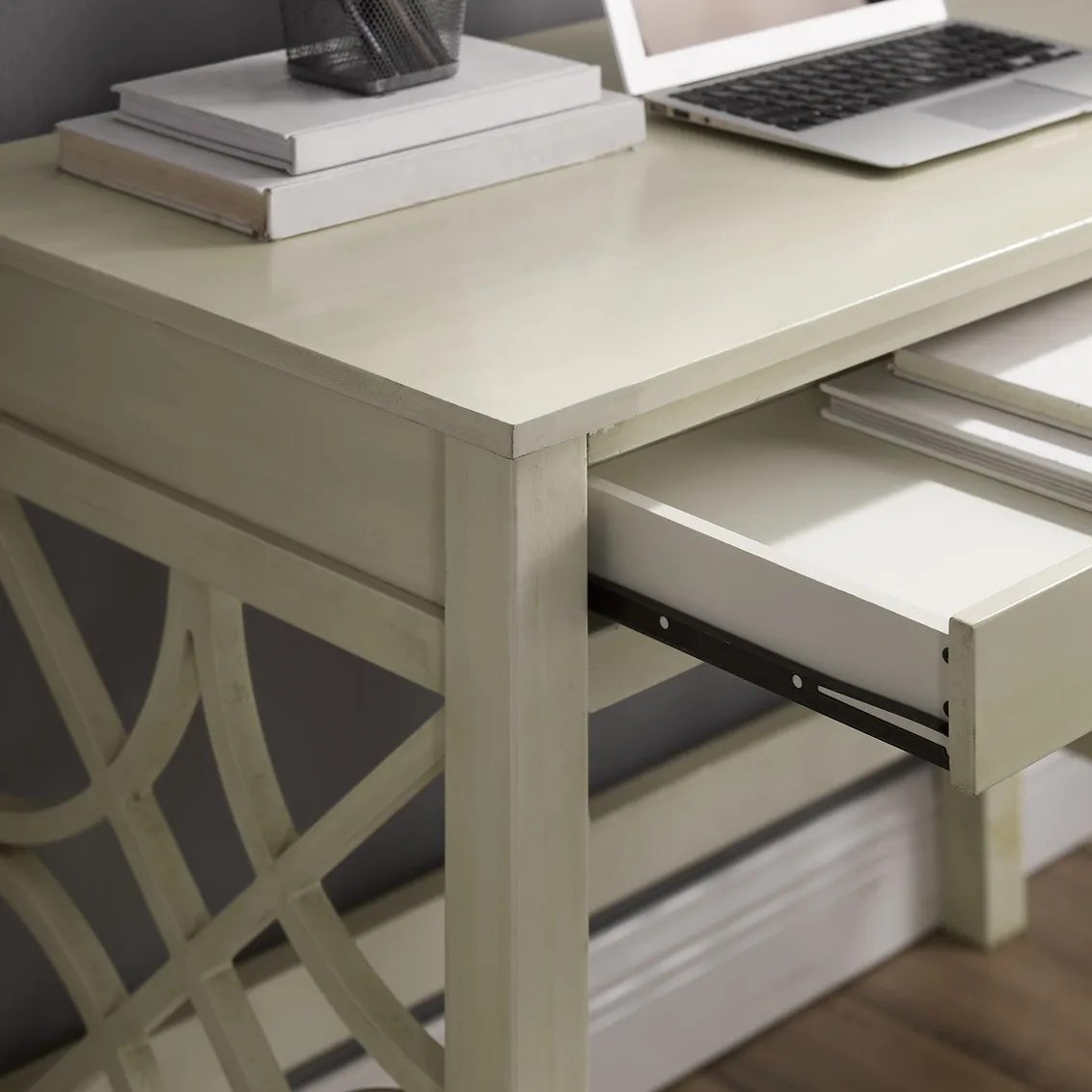 WHITLEY ANTIQUE WHITE DESK