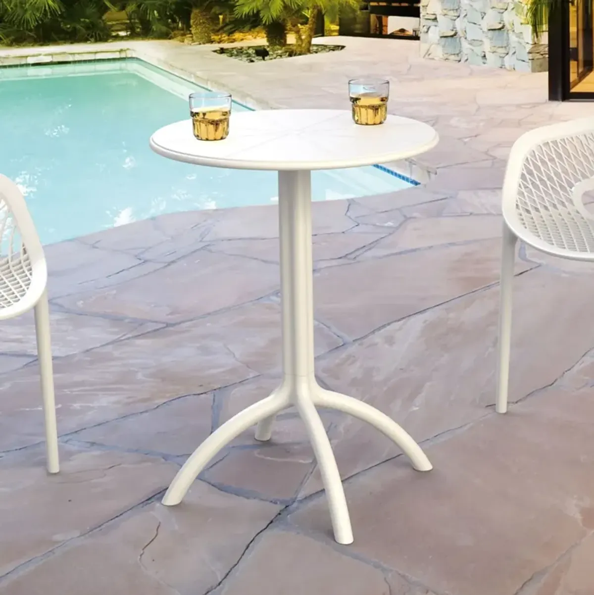 Compamia Octopus Round Bistro Table White