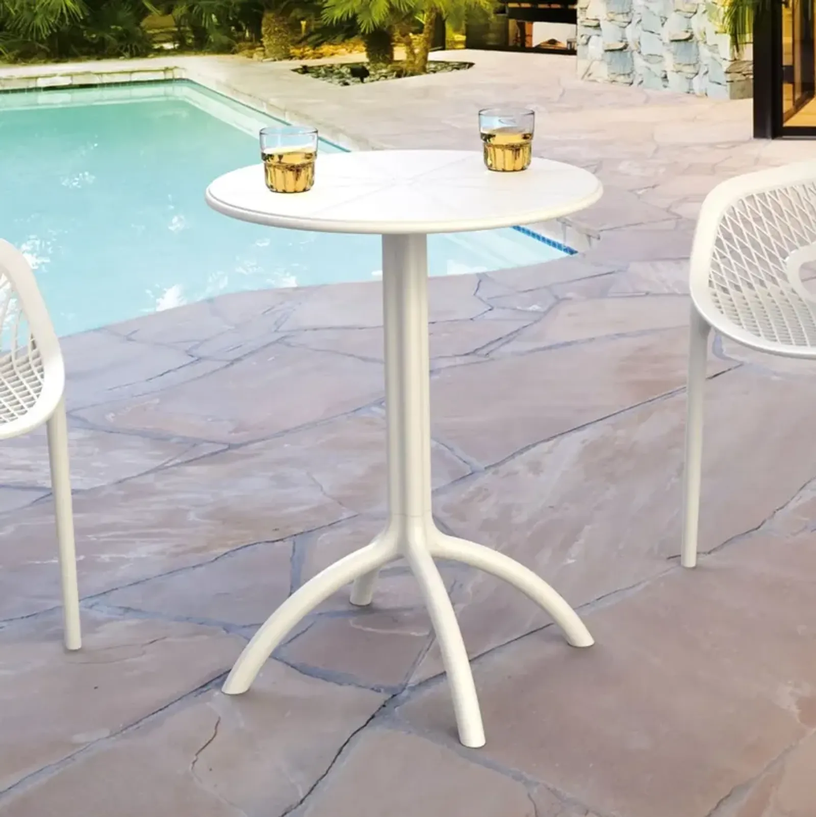 Compamia Octopus Round Bistro Table White