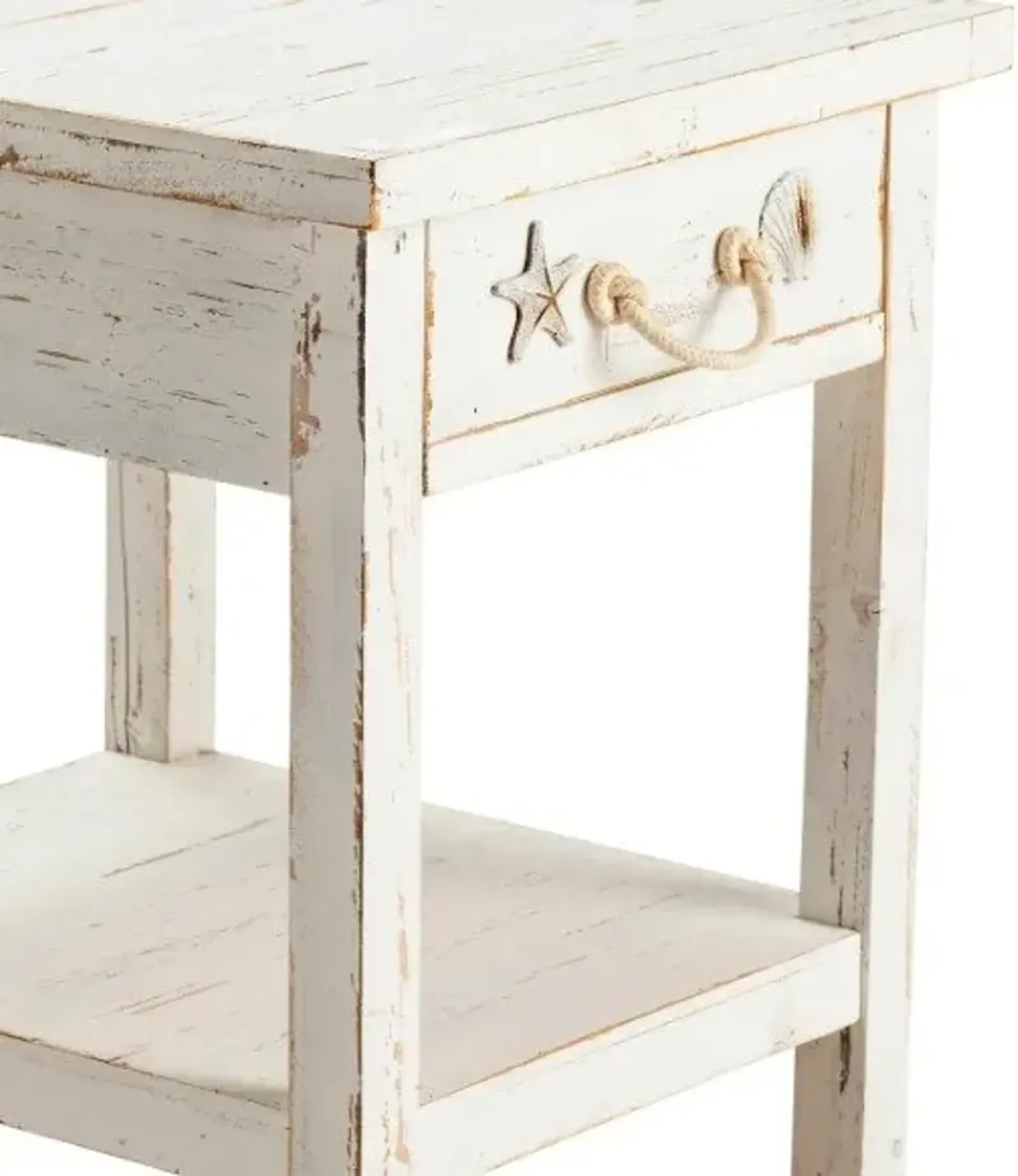 Crestview Seaside White Coastal End Table