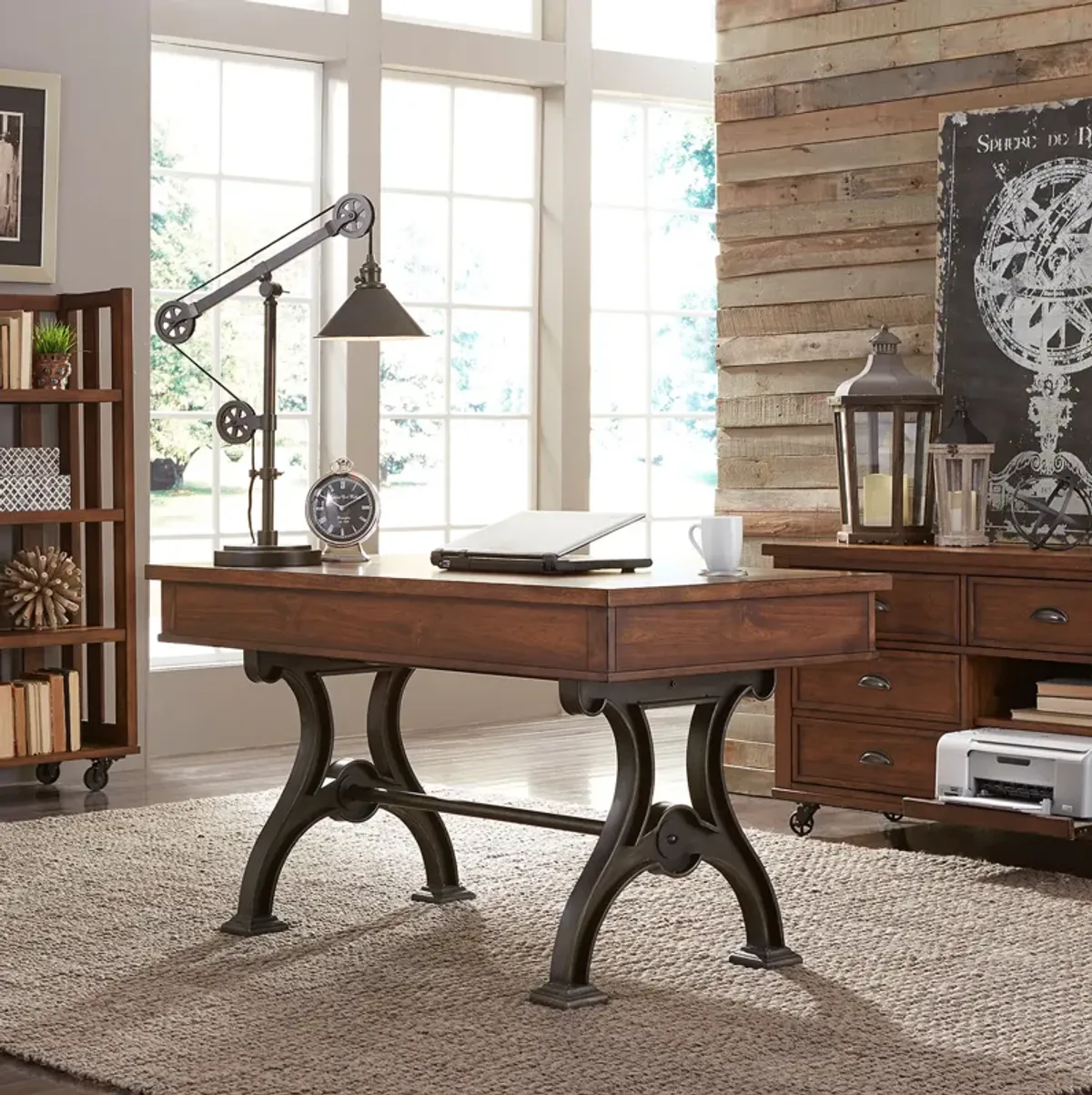 Liberty Furniture Arlington House 3-Piece Cobblestone Brown Desk Set