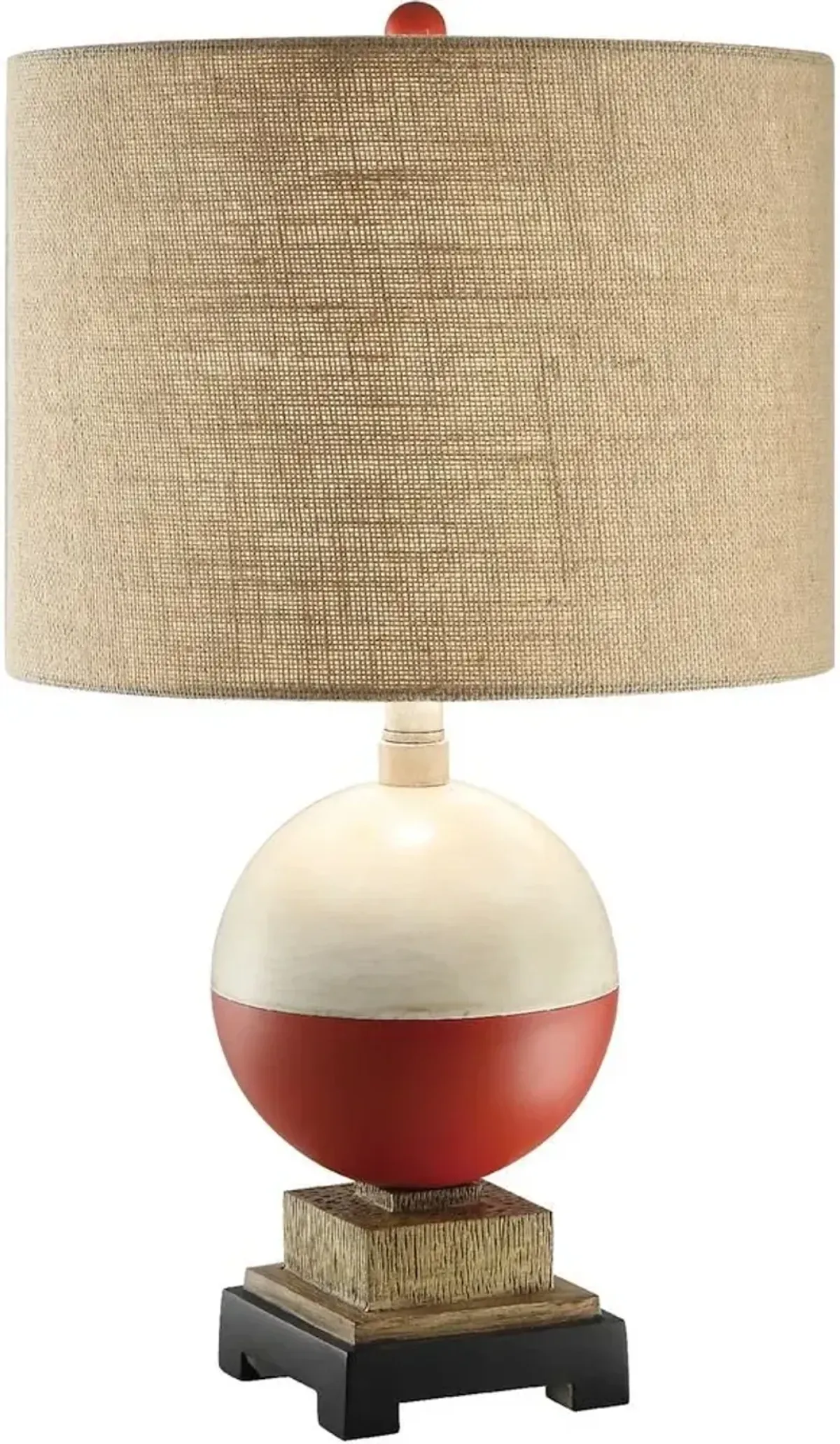 Crestview Bobber Red White & Brown Table Lamp