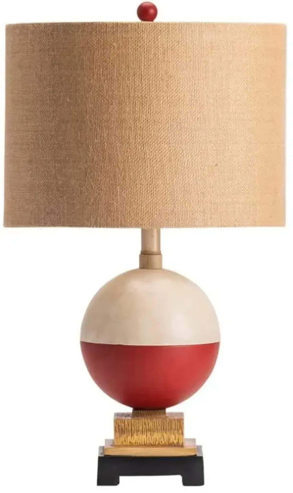 Crestview Bobber Red White & Brown Table Lamp