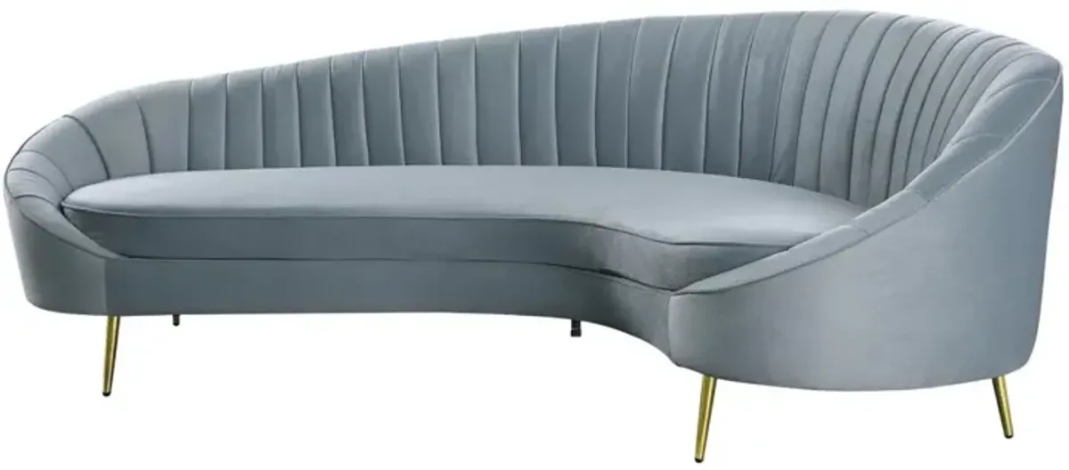 DALLAS TEAL MODERN CHAISE-STYLE SOFA WITH PET & STAIN RESISTANT FABRIC