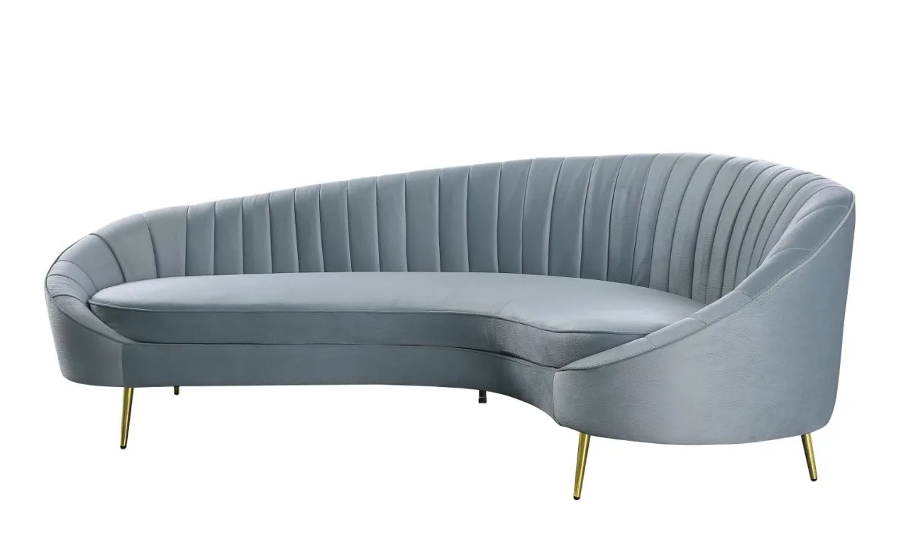 DALLAS TEAL MODERN CHAISE-STYLE SOFA WITH PET & STAIN RESISTANT FABRIC