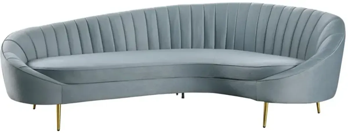 DALLAS TEAL MODERN CHAISE-STYLE SOFA WITH PET & STAIN RESISTANT FABRIC