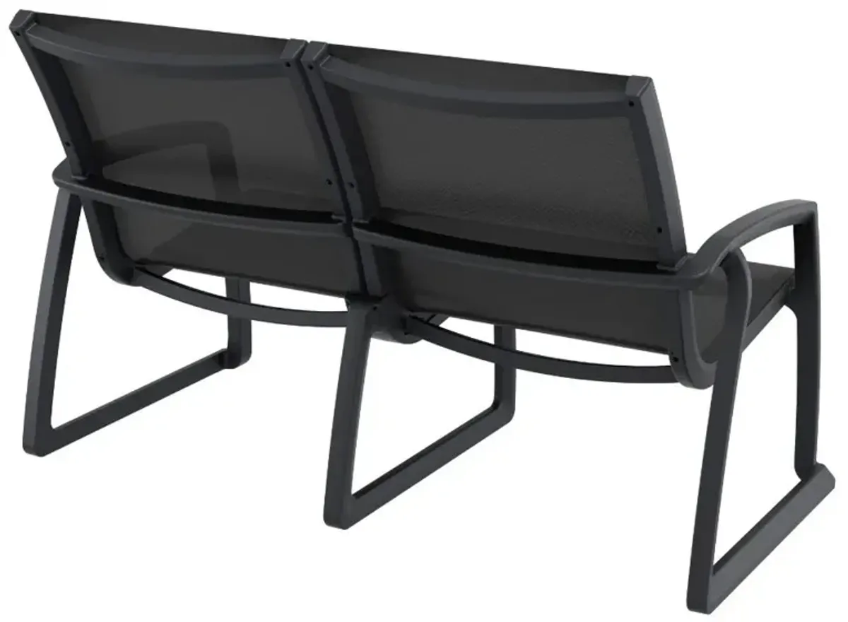 Compamia Pacific Loveseat with Arms Black Frame Black Sling