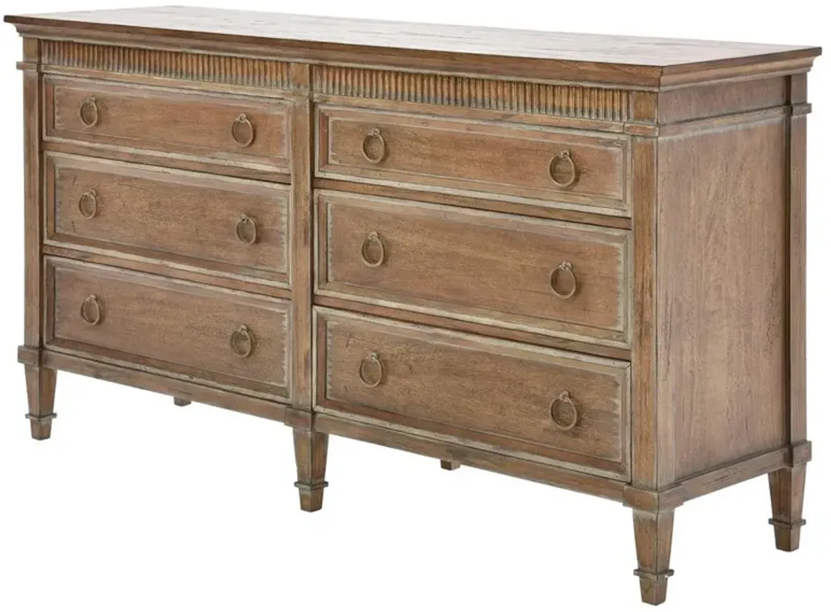 CAMELOT 6-DRAWER DRESSER IN BEACHWOOD FINISH