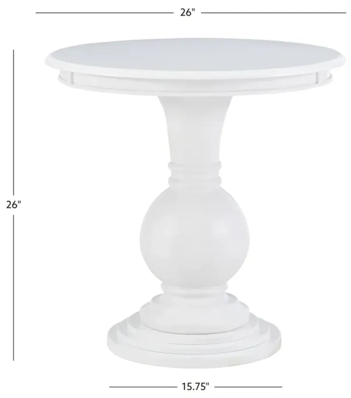 Powell Adeline Round Accent Table White