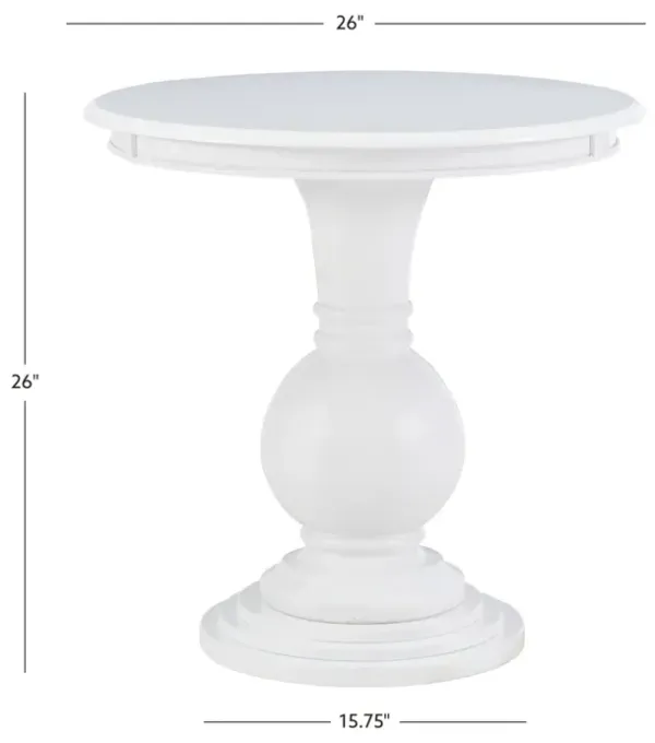 Powell Adeline Round Accent Table White
