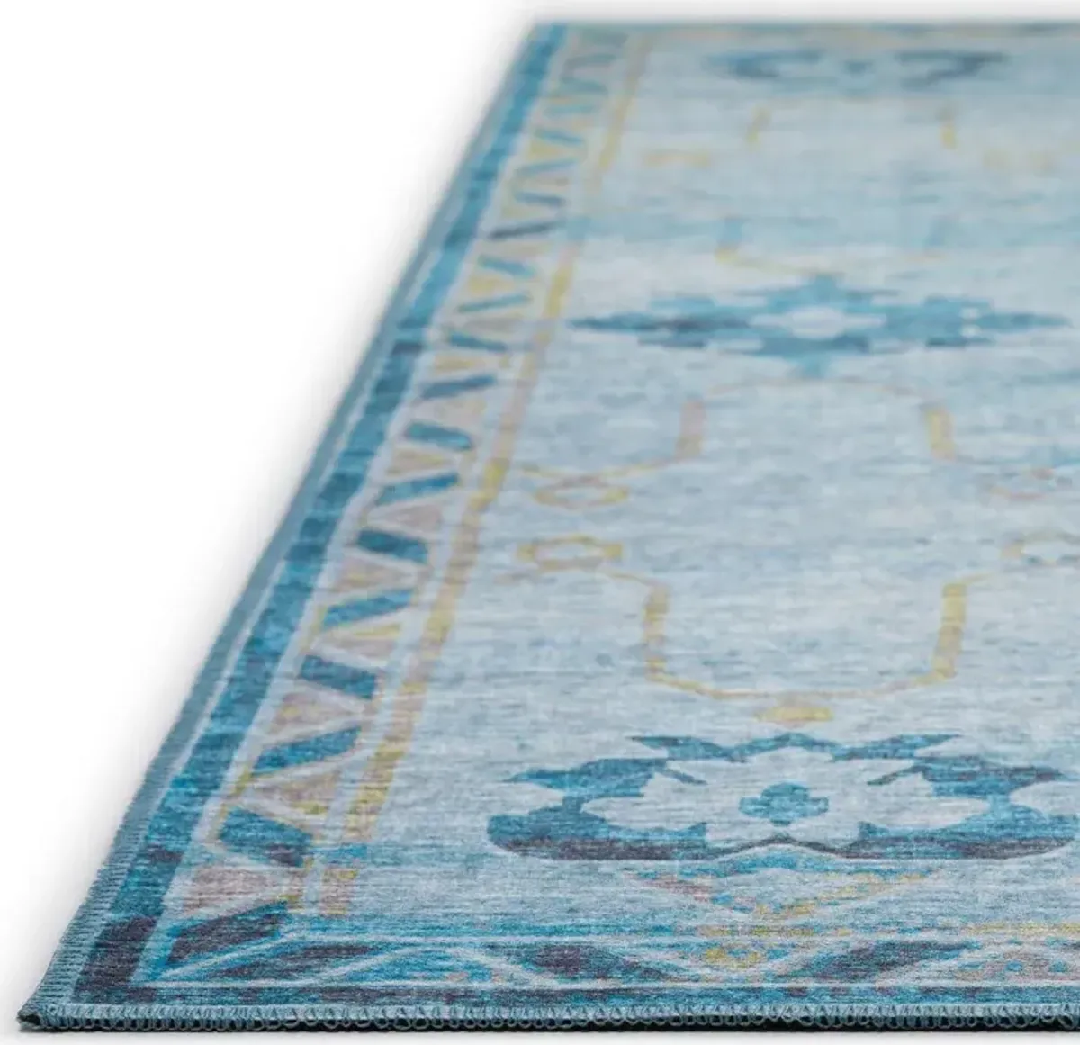 Dalyn Vintage Medallion 5'X8'Area Rug in Shades of Blue & Yellow