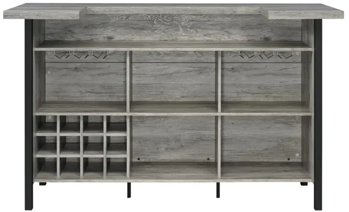 Coaster Bellemore Freestanding Home Bar Wine Cabinet Grey Driftwood