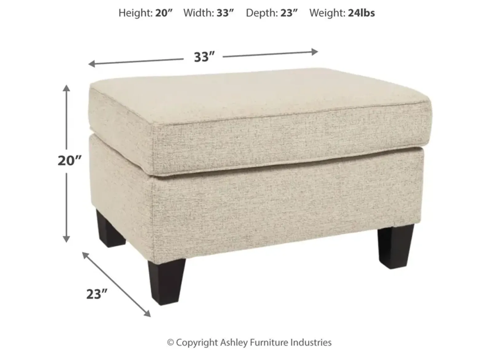 Ashley Abinger Natural Ottoman