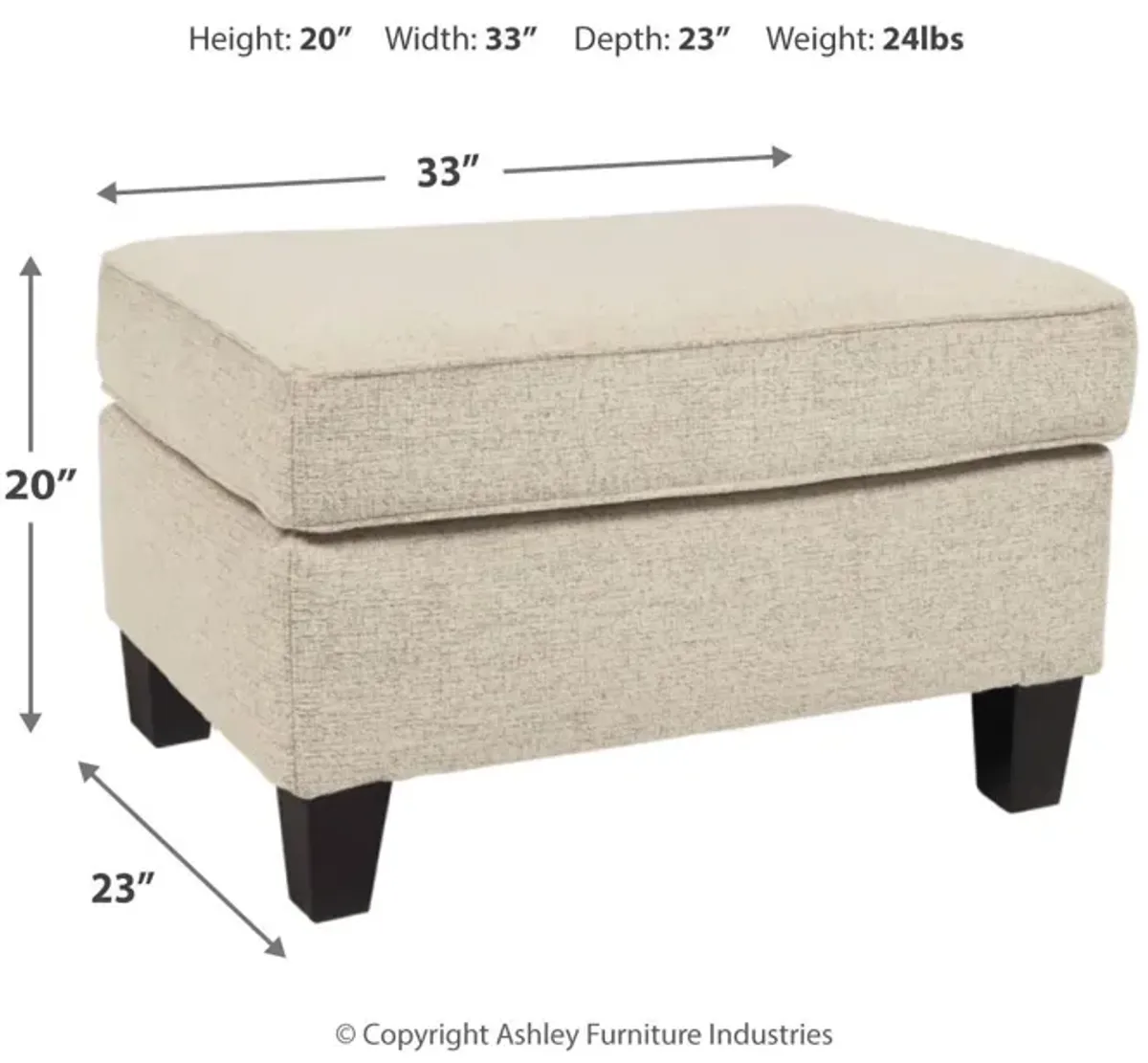 Ashley Abinger Natural Ottoman