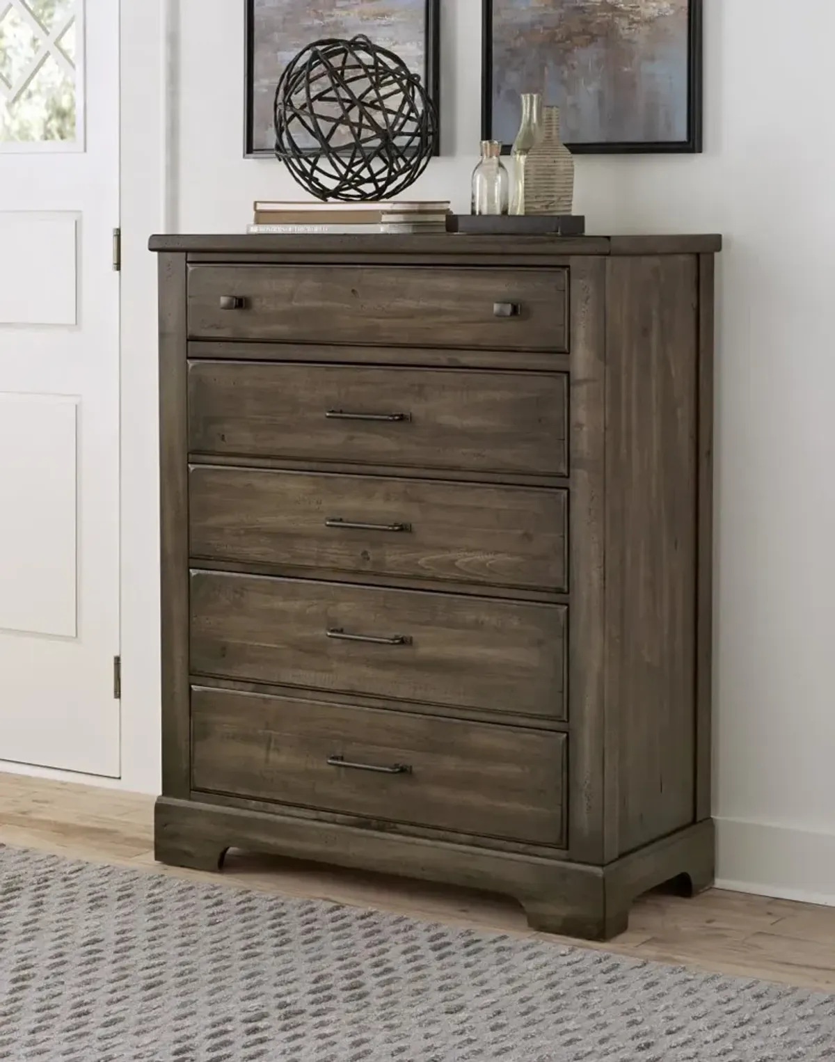 Vaughan-Bassett Cool Rustic Mink 5-Drawer Chest