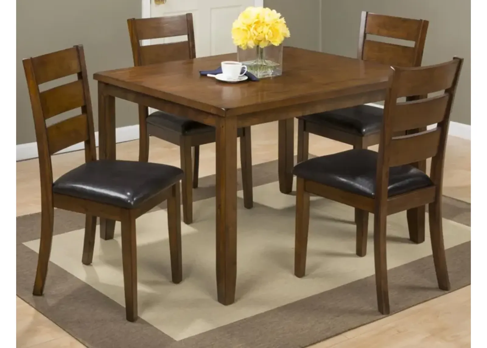 Jofran Plantation Dining Table with 4 Chairs Plantation Mango