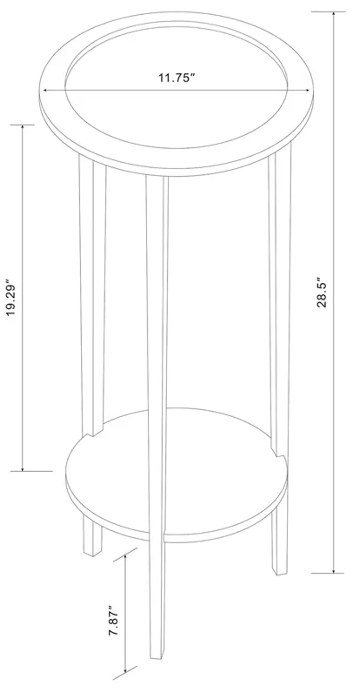 Coaster Kirk 1-Shelf Round Wood Plant Stand Side Table Espresso