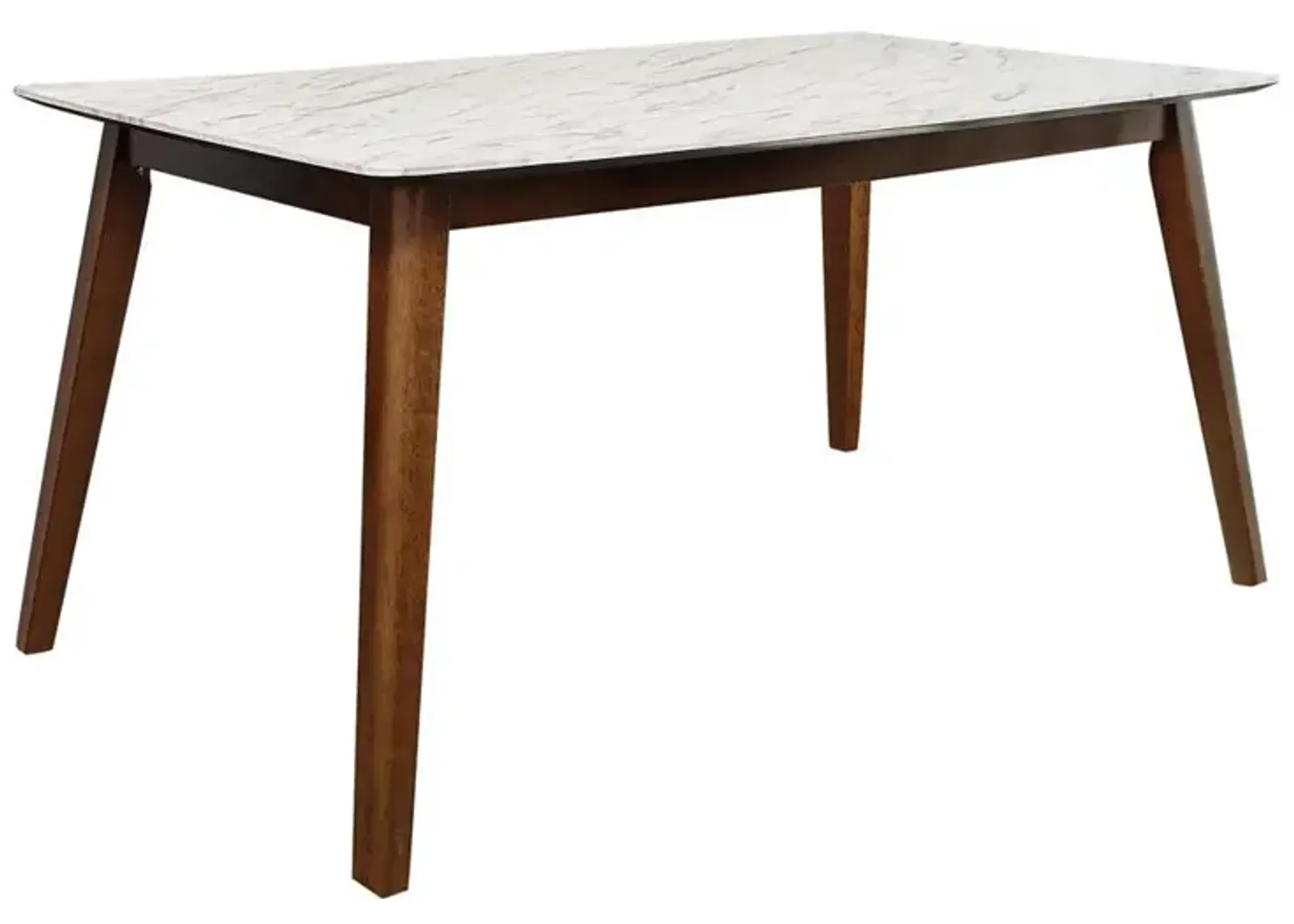 Everett Rectangular 63 Inch Faux Marble Dining Table White