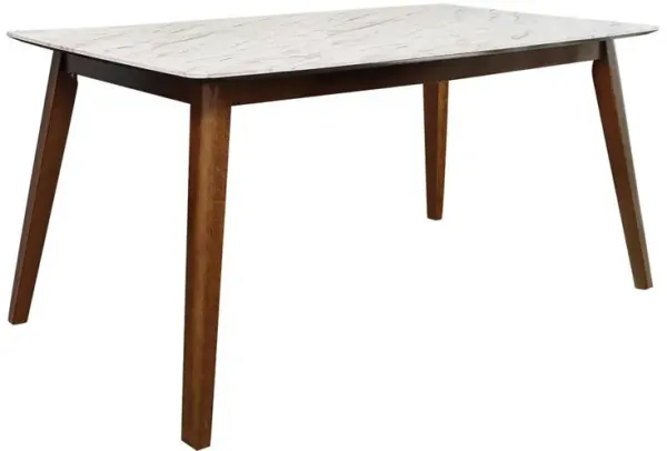 Coaster Everett Rectangular 63 Inch Faux Marble Dining Table White