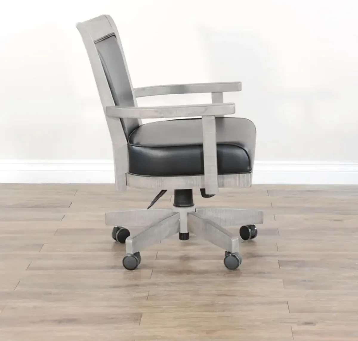 Sunny Designs Alpine Grey Game Chair with Casters Cushioned Seat & Back