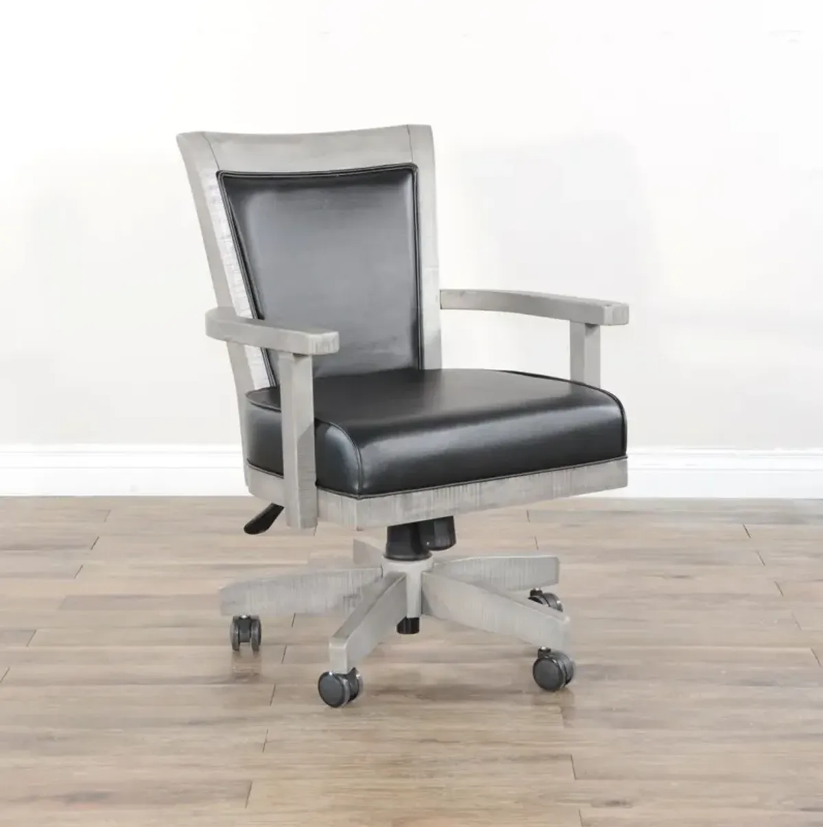 Sunny Designs Alpine Grey Game Chair with Casters Cushioned Seat & Back