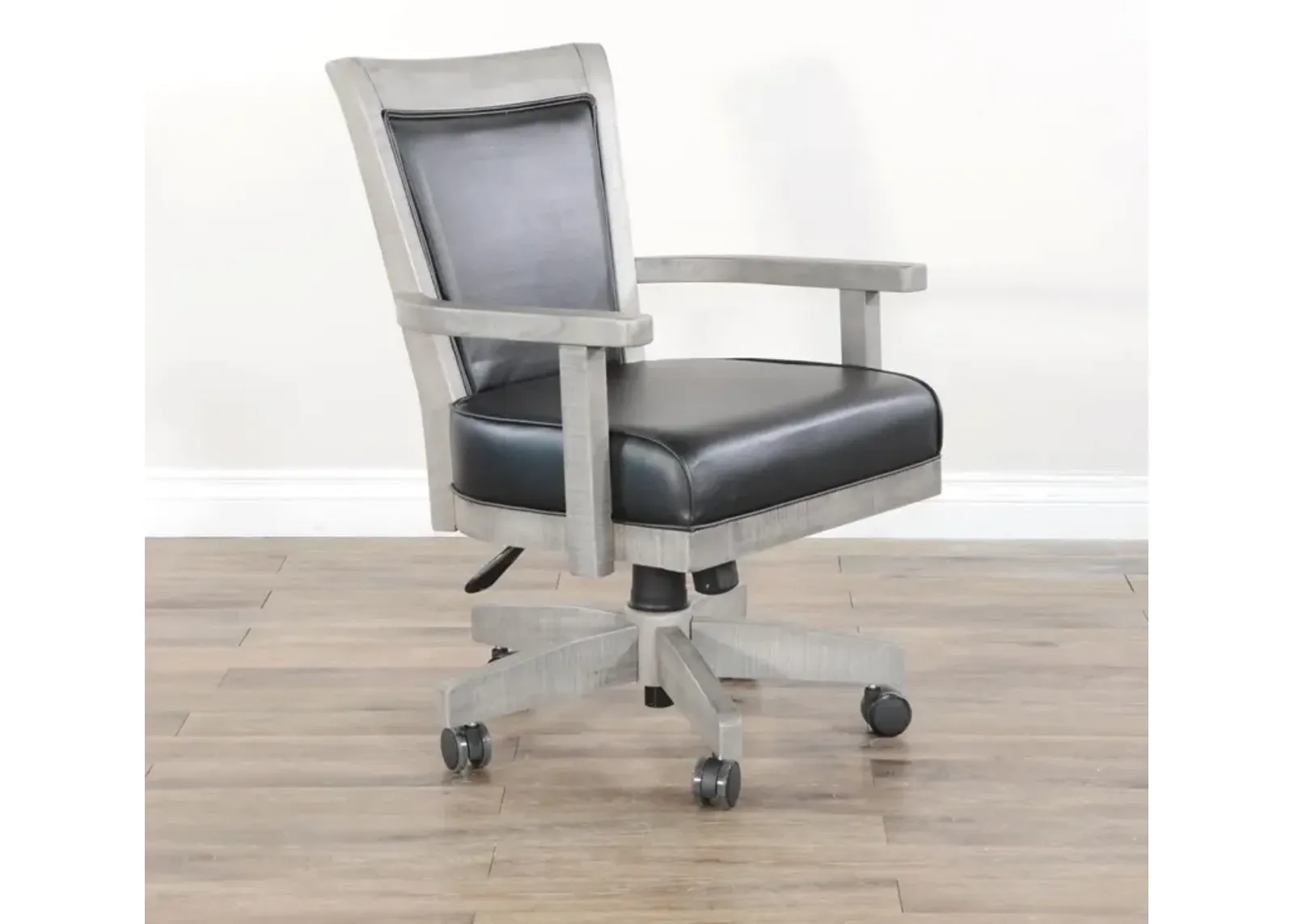 ALPINE GREY GAME CHAIR WITH CASTERS CUSHIONED SEAT & BACK