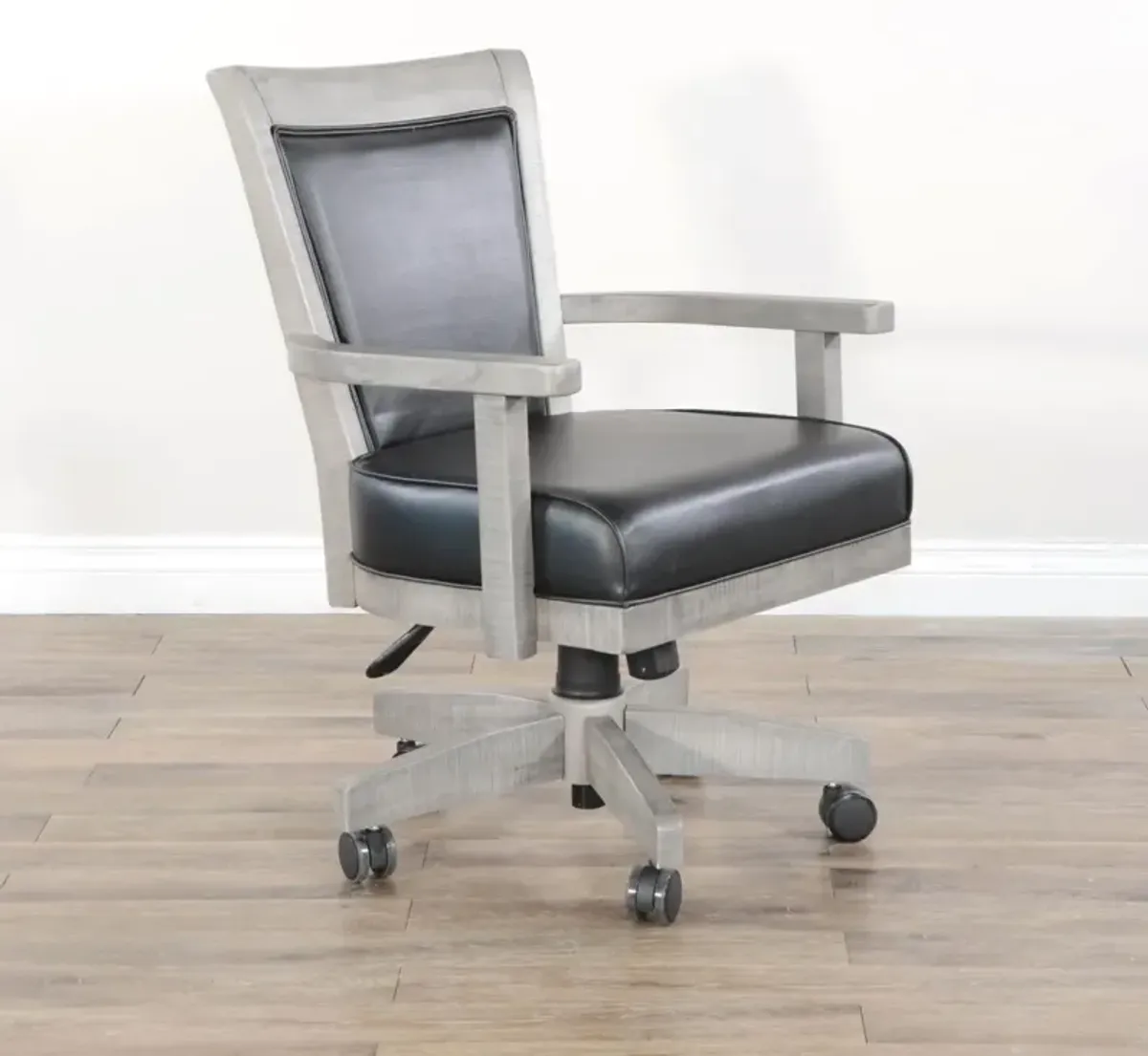 ALPINE GREY GAME CHAIR WITH CASTERS CUSHIONED SEAT & BACK