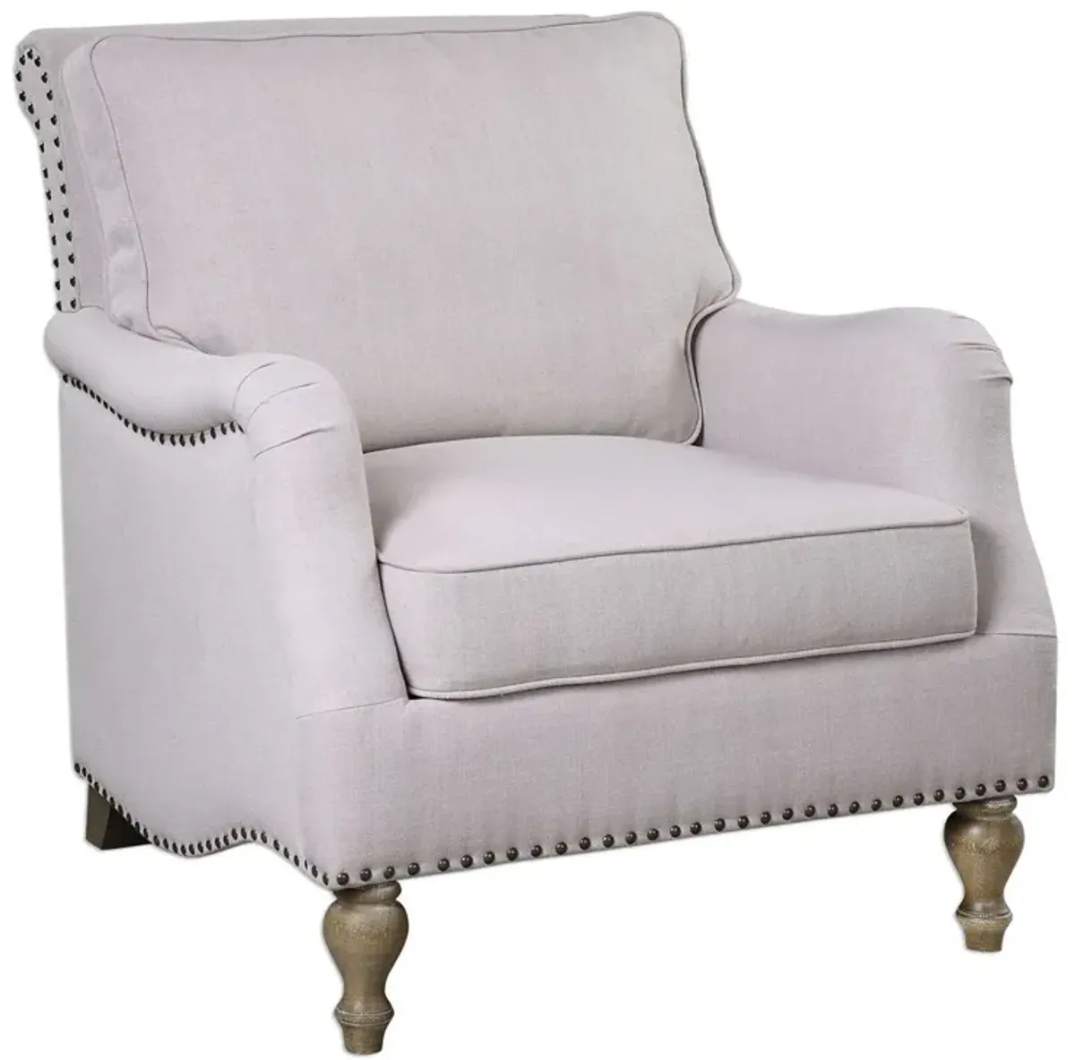 Uttermost Armstead White English Arm Chair